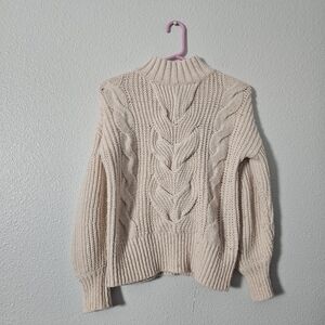 Topshop Women's Cable Knit Sweater - Cream Sz 2